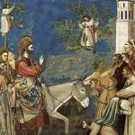 Giotto: "Ingresso di Gesù a Gerusalemme" (part.). 1303-1305. Padova.